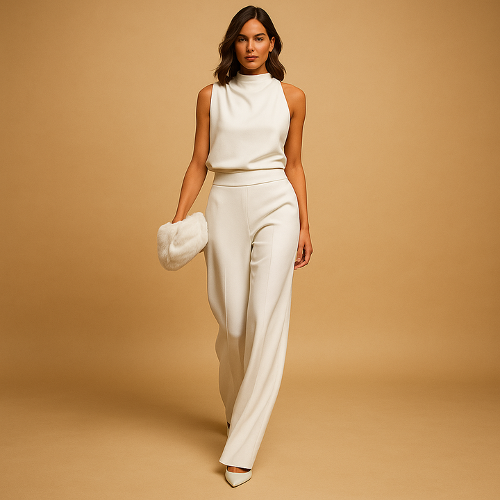 Women Jumpsuit | Sleeveless Wide-Leg High-Waist Halter Design