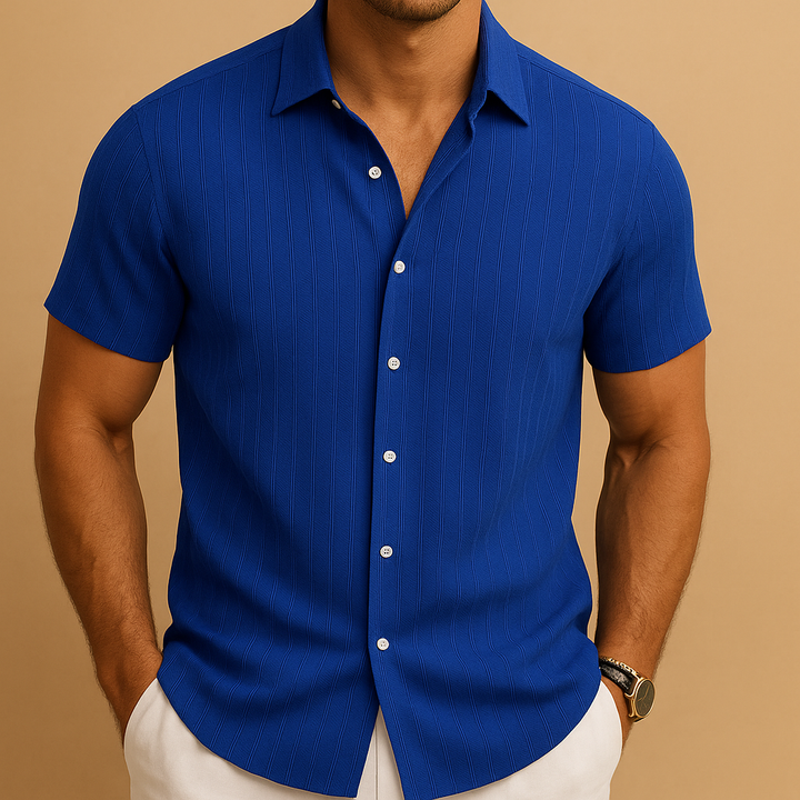 Men short sleeve shirt slim fit | Button front design