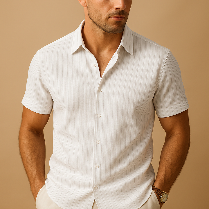 Men short sleeve shirt slim fit | Button front design