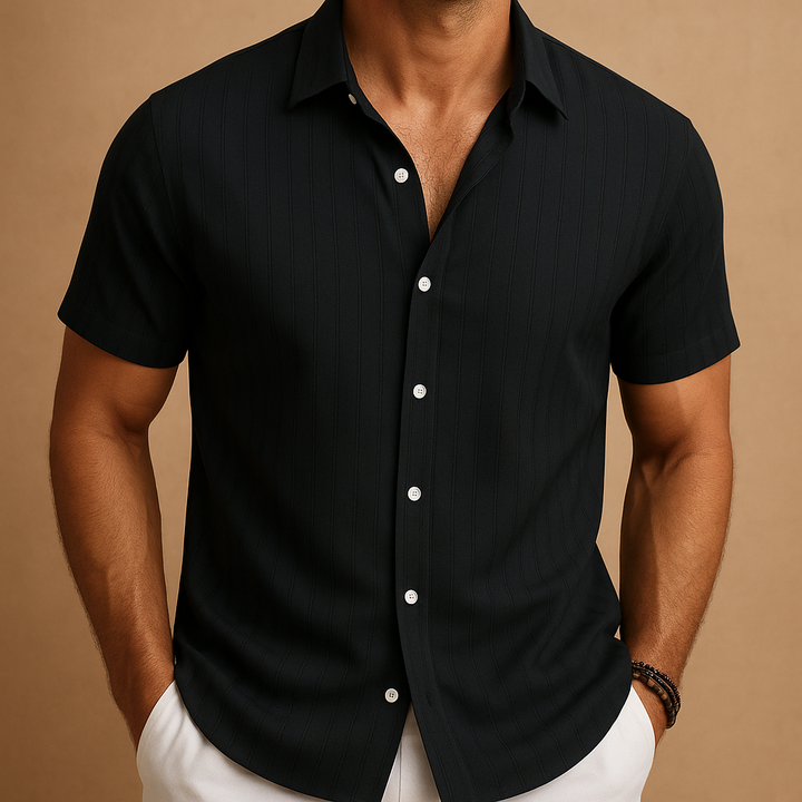 Men short sleeve shirt slim fit | Button front design